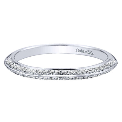 Wedding Band 14k White Gold Diamond Straight
