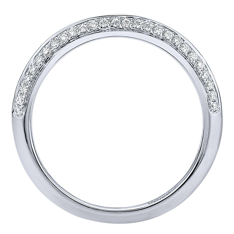 Wedding Band 14k White Gold Diamond Straight