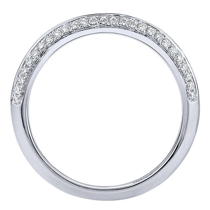 Wedding Band 14k White Gold Diamond Straight