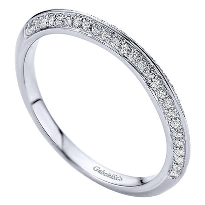 Wedding Band 14k White Gold Diamond Straight