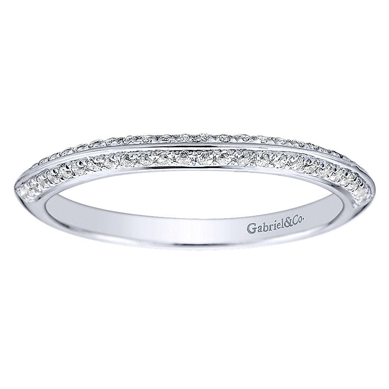 Wedding Band 14k White Gold Diamond Straight