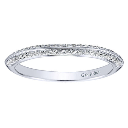 Wedding Band 14k White Gold Diamond Straight