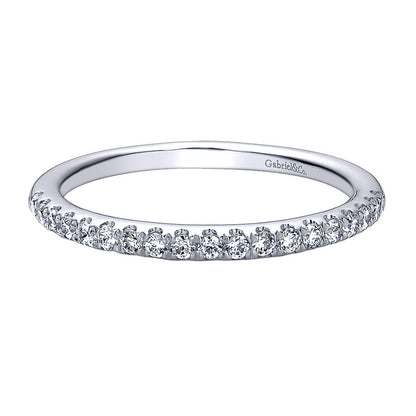 Wedding Band 14k White Gold Diamond Straight