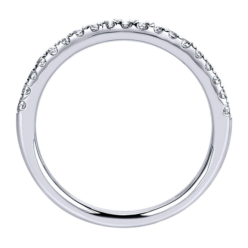 Wedding Band 14k White Gold Diamond Straight