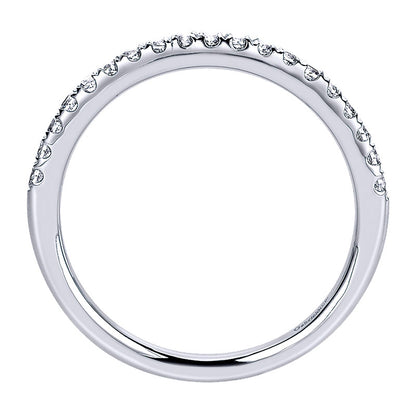 Wedding Band 14k White Gold Diamond Straight