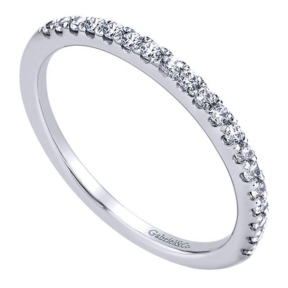 Wedding Band 14k White Gold Diamond Straight