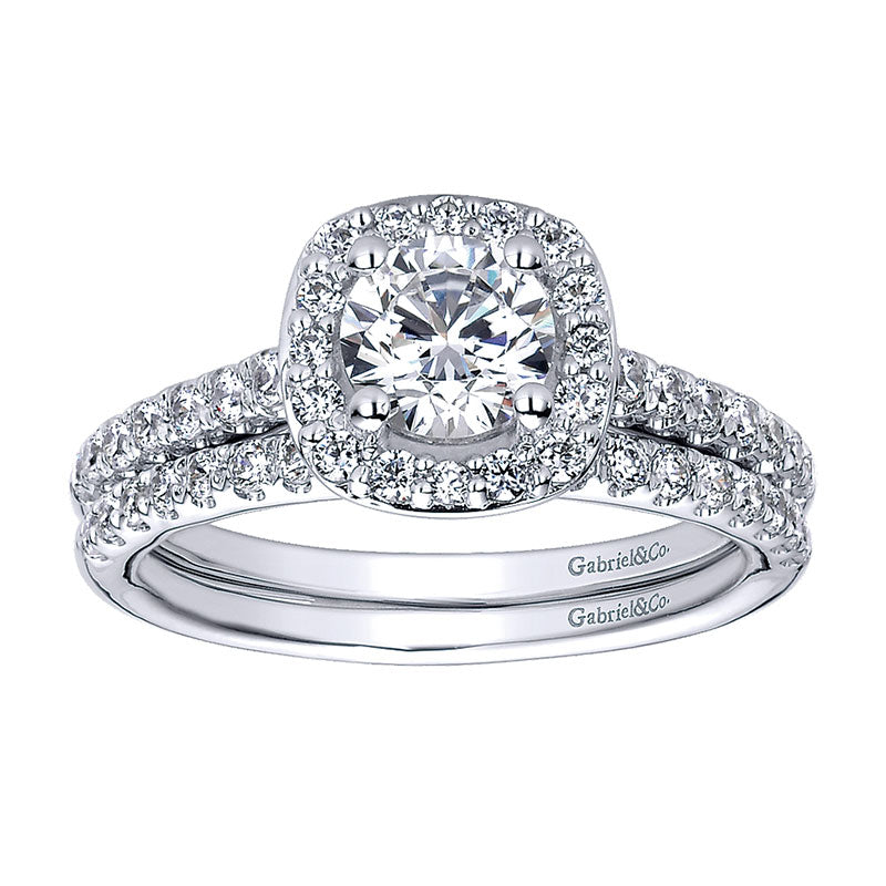 Wedding Band 14k White Gold Diamond Straight
