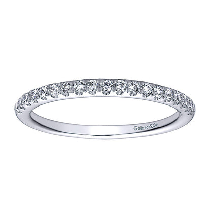 Wedding Band 14k White Gold Diamond Straight