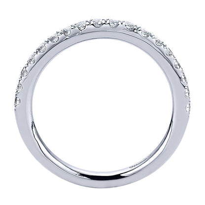 Wedding Band 14k White Gold Diamond Straight