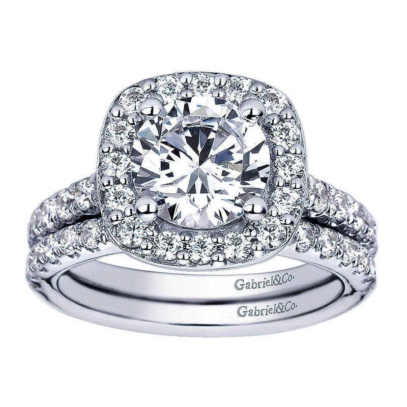 Wedding Band 14k White Gold Diamond Straight