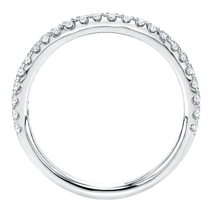 Wedding Band 14k White Gold Diamond Straight