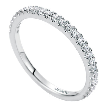 Wedding Band 14k White Gold Diamond Straight