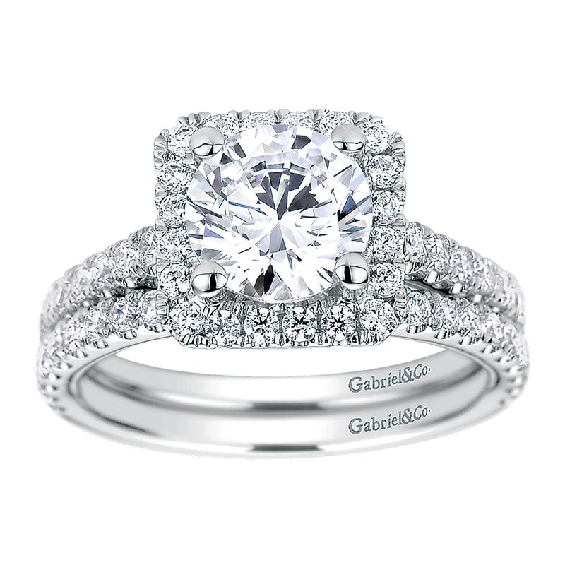 Wedding Band 14k White Gold Diamond Straight