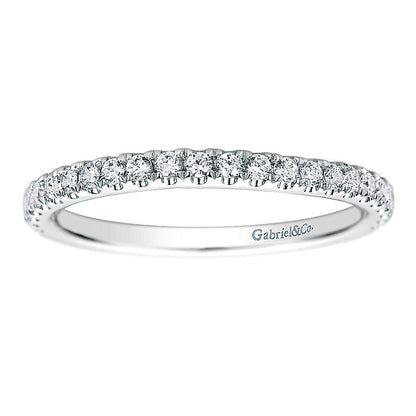Wedding Band 14k White Gold Diamond Straight