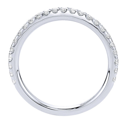 Wedding Band 14k White Gold Diamond Straight