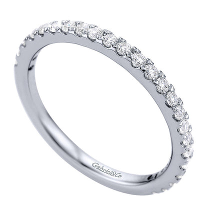 Wedding Band 14k White Gold Diamond Straight