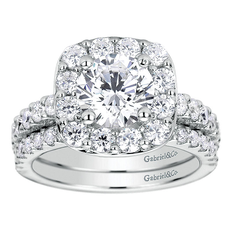Wedding Band 14k White Gold Diamond Straight