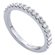 Wedding Band 14k White Gold Diamond Straight