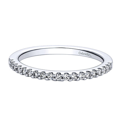 Wedding Band 14k White Gold Diamond Straight