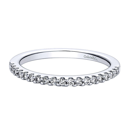 Wedding Band 14k White Gold Diamond Straight
