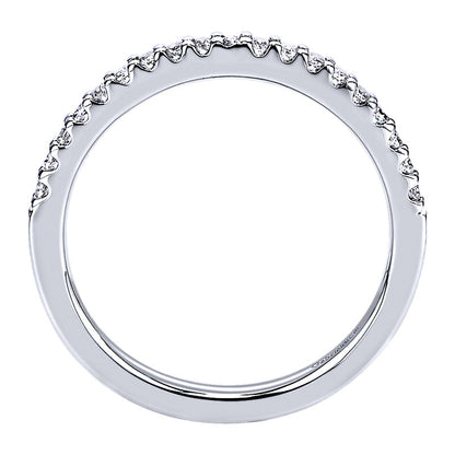 Wedding Band 14k White Gold Diamond Straight