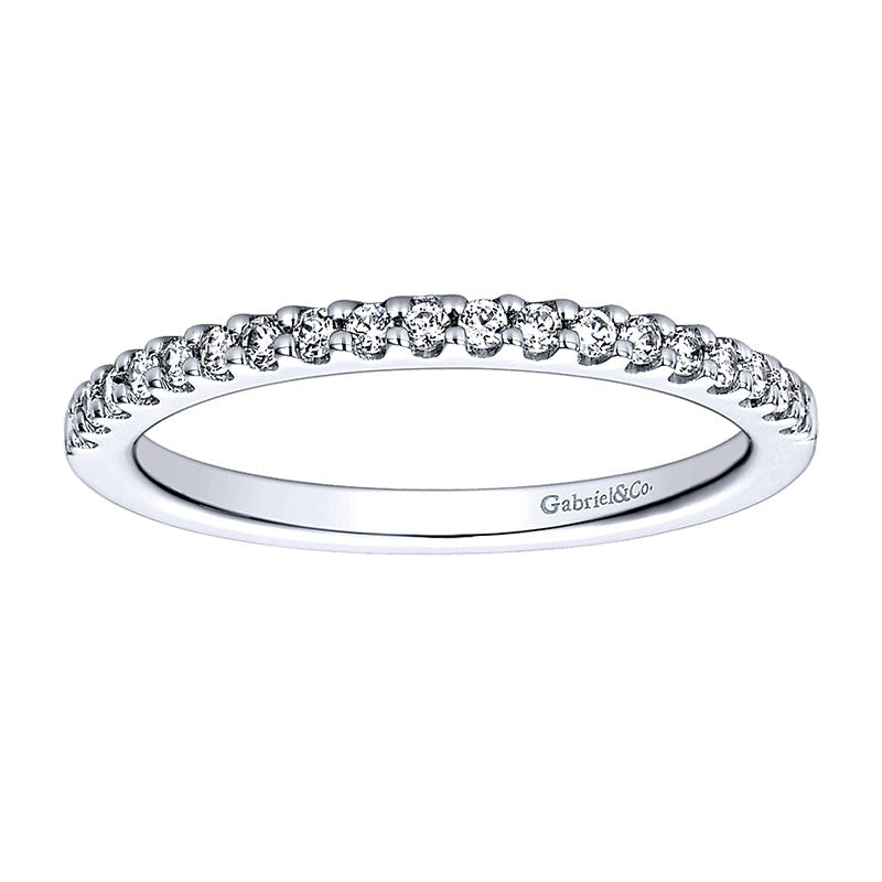 Wedding Band 14k White Gold Diamond Straight