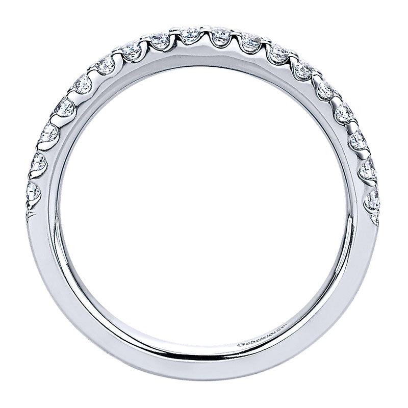 Wedding Band 14k White Gold Diamond Straight