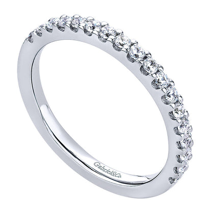 Wedding Band 14k White Gold Diamond Straight