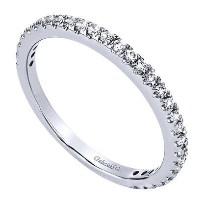Wedding Band 14k White Gold Diamond Straight
