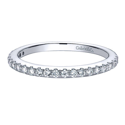 Wedding Band 14k White Gold Diamond Straight