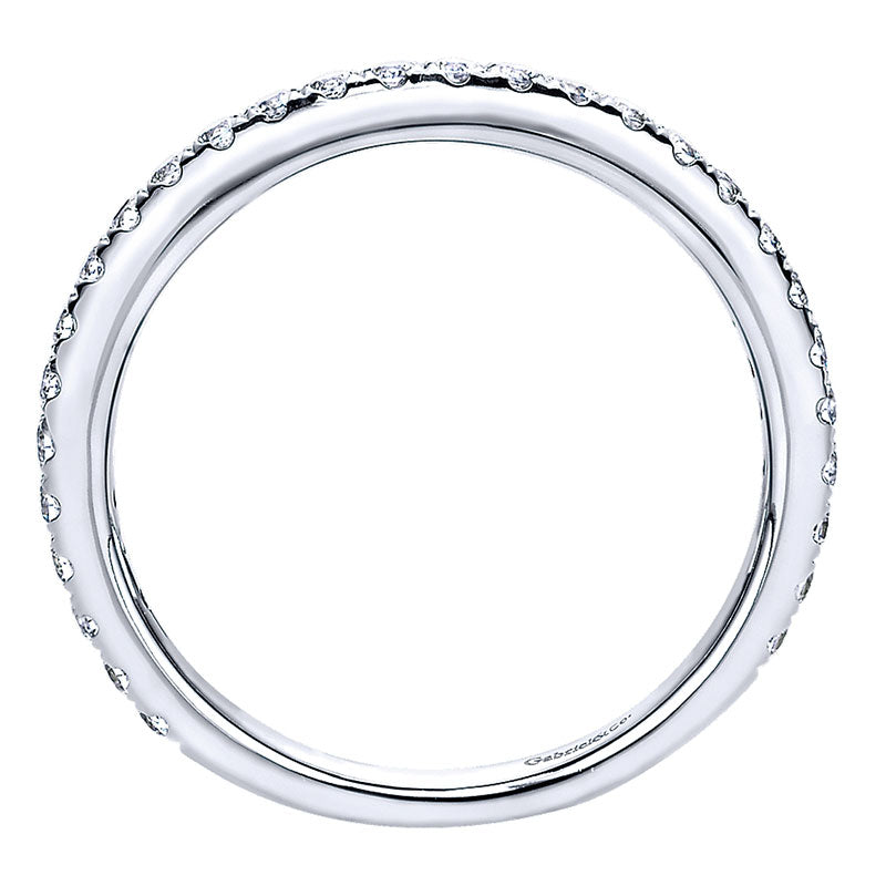 Wedding Band 14k White Gold Diamond Straight
