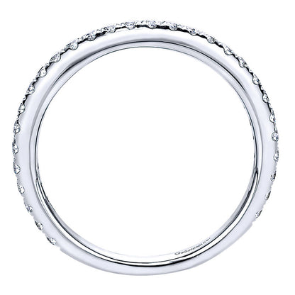 Wedding Band 14k White Gold Diamond Straight