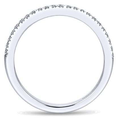 Wedding Band 14k White Gold Diamond Straight