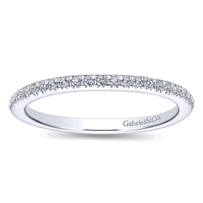 Wedding Band 14k White Gold Diamond Straight