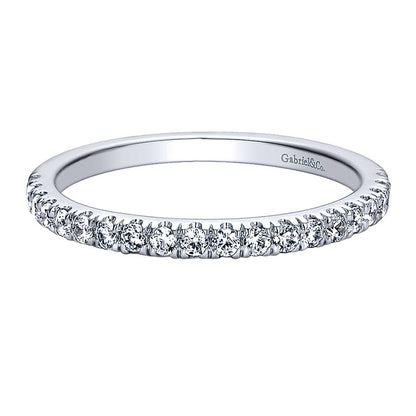 Wedding Band 14k White Gold Diamond Straight