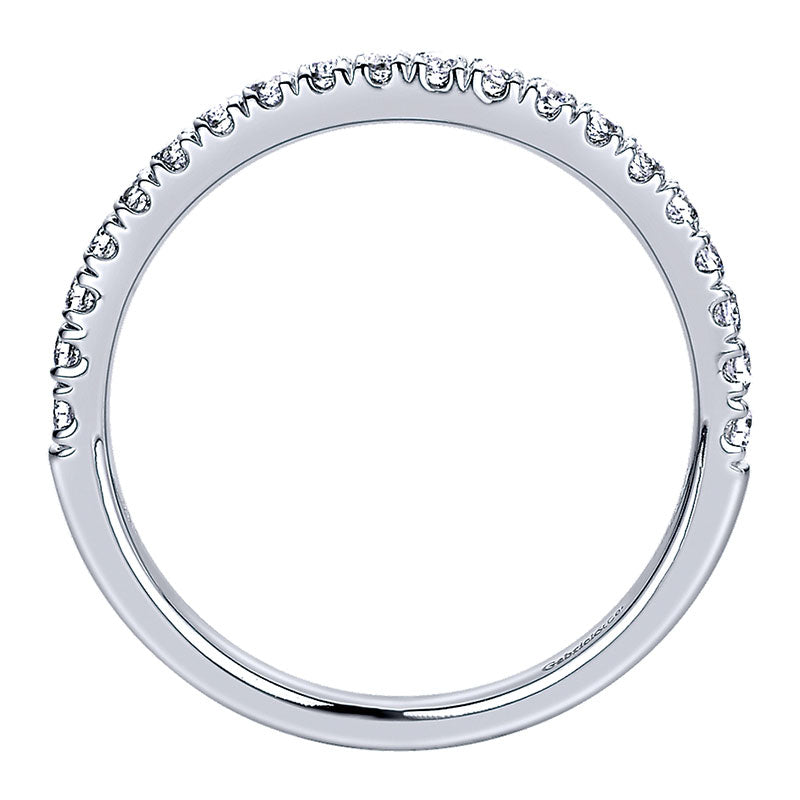 Wedding Band 14k White Gold Diamond Straight
