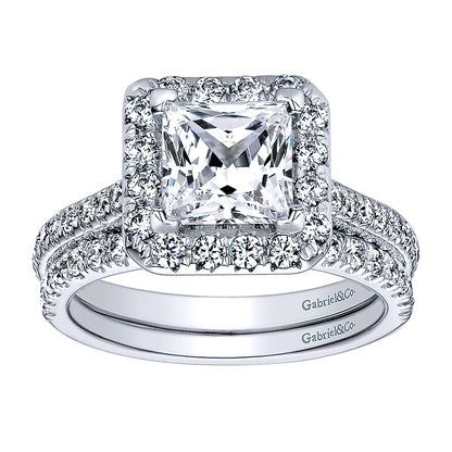 Wedding Band 14k White Gold Diamond Straight