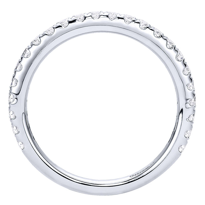 Wedding Band 14k White Gold Diamond Straight
