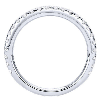 Wedding Band 14k White Gold Diamond Straight