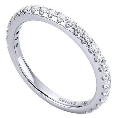 Wedding Band 14k White Gold Diamond Straight