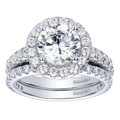Wedding Band 14k White Gold Diamond Straight