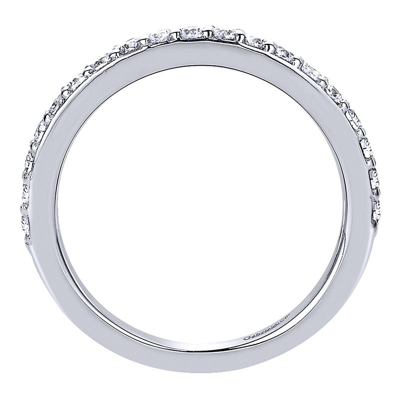 Wedding Band 14k White Gold Diamond Straight