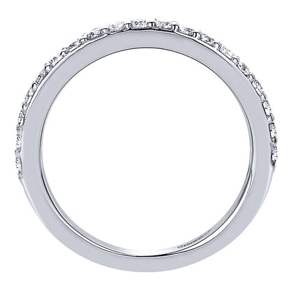 Wedding Band 14k White Gold Diamond Straight