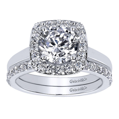 Wedding Band 14k White Gold Diamond Straight