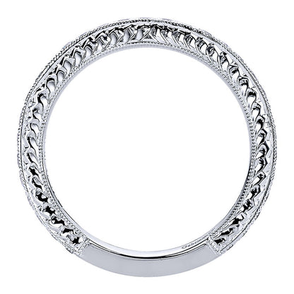 Wedding Band 14k White Gold Diamond Straight
