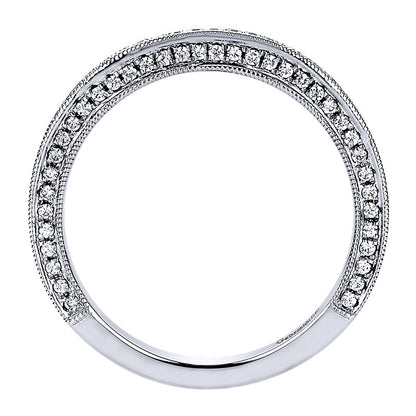 Wedding Band 14k White Gold Diamond Straight