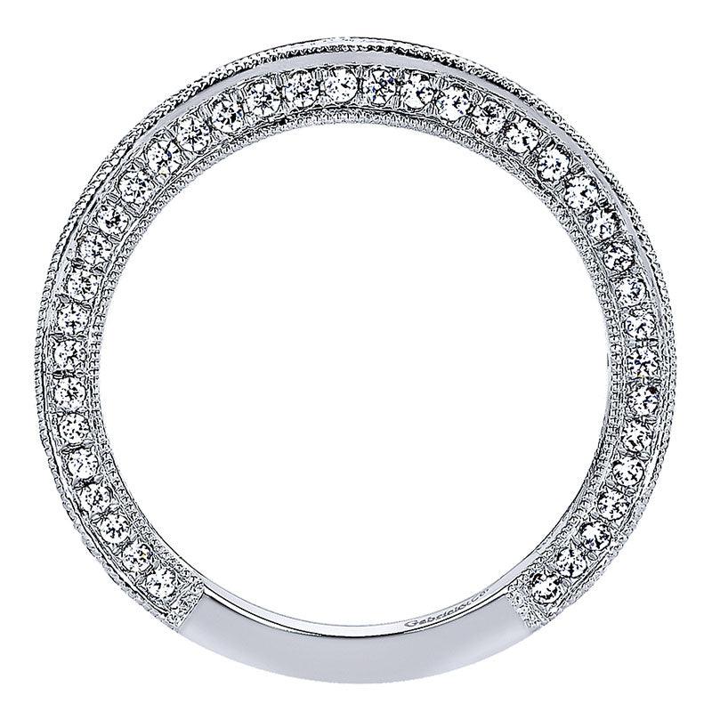 Wedding Band 14k White Gold Diamond Straight