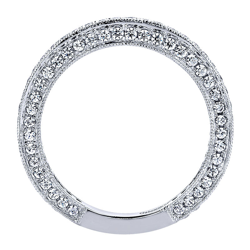 Wedding Band 14k White Gold Diamond Straight