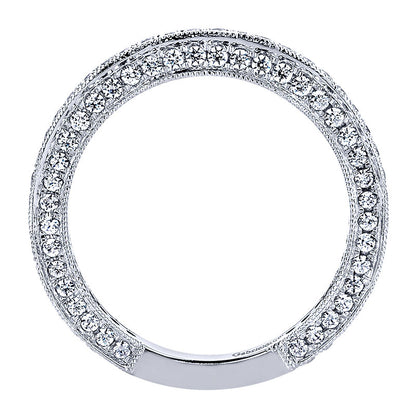 Wedding Band 14k White Gold Diamond Straight