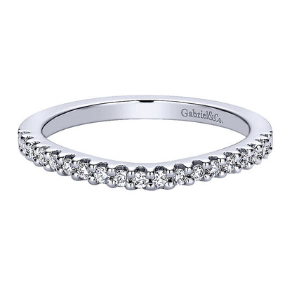 Wedding Band 14k White Gold Diamond Straight